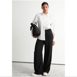 & Other Stories elasticized high waisted pants trousers black size 4